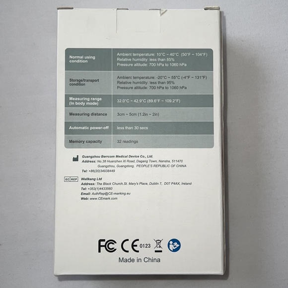 NWT Berrcom Non-contact Infrared Thermometer - Picture 2 of 4